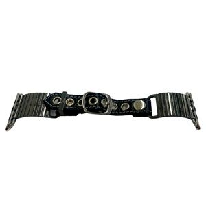 Unisex Apple Watch cuff 38/40mm,42/44mm. Rhodium plated genuine leather band